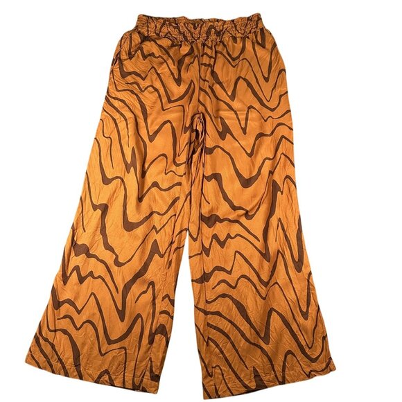 S by Anthropologie Pants Womens Small Wide Leg Pull On Zigzag Pattern Viscose - Picture 1 of 11